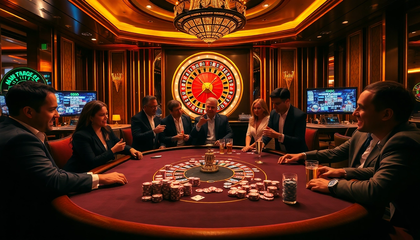 SODO CASINO 66 players engaged in high-stakes poker amidst luxurious casino ambiance.