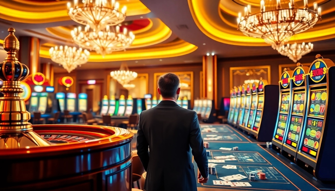 Pengalaman bermain slot88 yang menarik dengan mesin yang cerah dan suasana kasino yang mendebarkan.