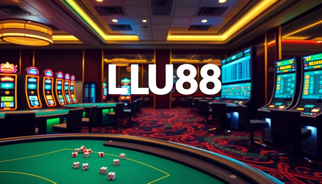 Engaging player experience at nhà cái lu88 with dynamic casino tables and vibrant gaming elements.