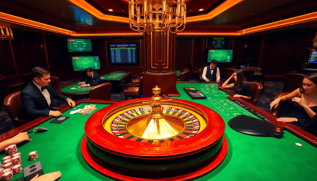 Engaging gamblers at the luxurious casino tables with bets placed at https://bem88.com.
